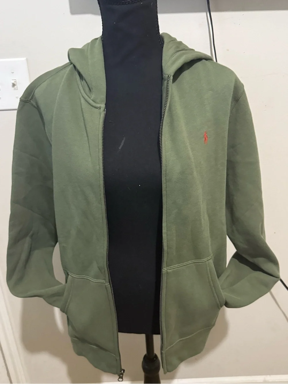 Polo Ralph Lauren Boys XL 18-20 Green Full Zip Hoodie Pony Logo NWT